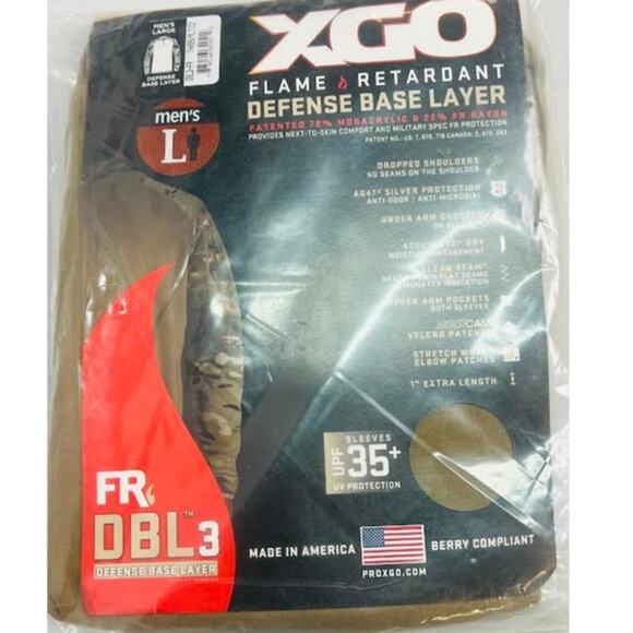 NWT! XGO Men's Apparel Fr Defense Base Layer Combat Shirt LARGE - Picture 10 of 13